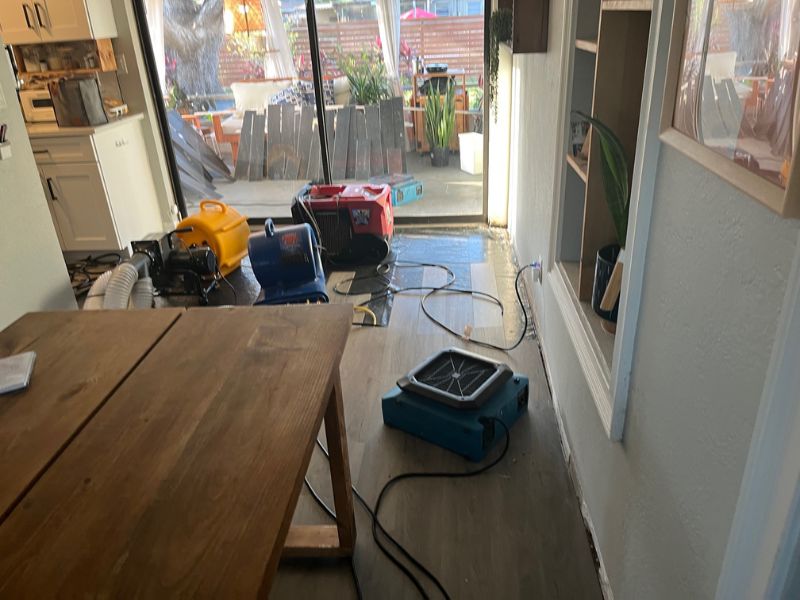 Commercial Water Damage Restoration Drying Equipment Setup