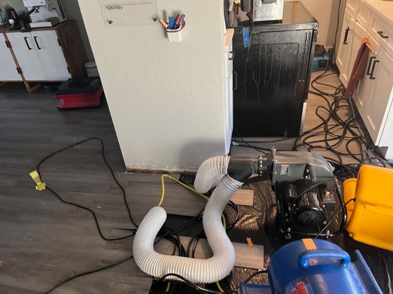 Emergency Water Removal Drying Equipment Setup Inside Property