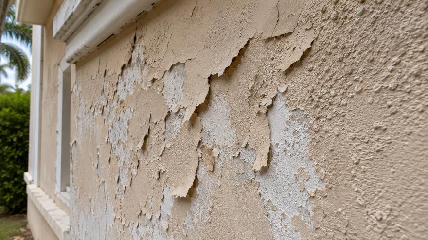 exterior paint peeling cracking Florida stucco home