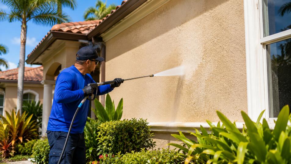 house exterior pressure washing stucco Orlando FL