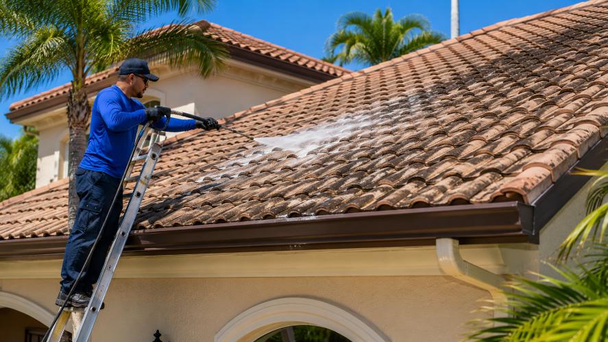 Roof soft washing Orlando Florida