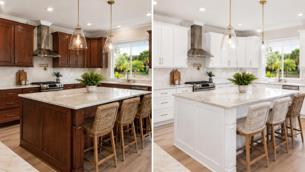 kitchen cabinet painting before and after Orlando Florida