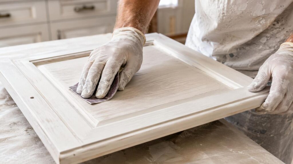 cabinet door sanding preparation before painting Orlando