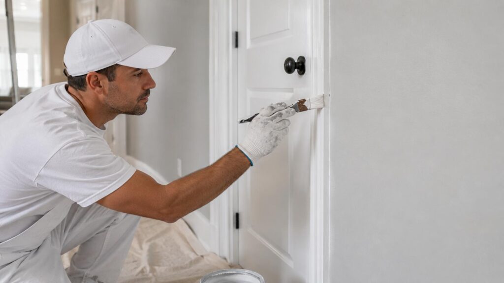 interior painter cutting in trim Orlando home
