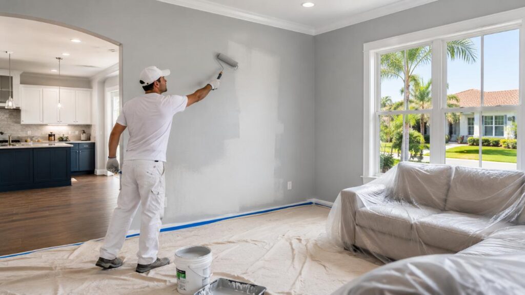 professional interior painter rolling walls Orlando Florida home