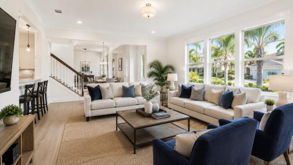 freshly painted interior Florida home for sale