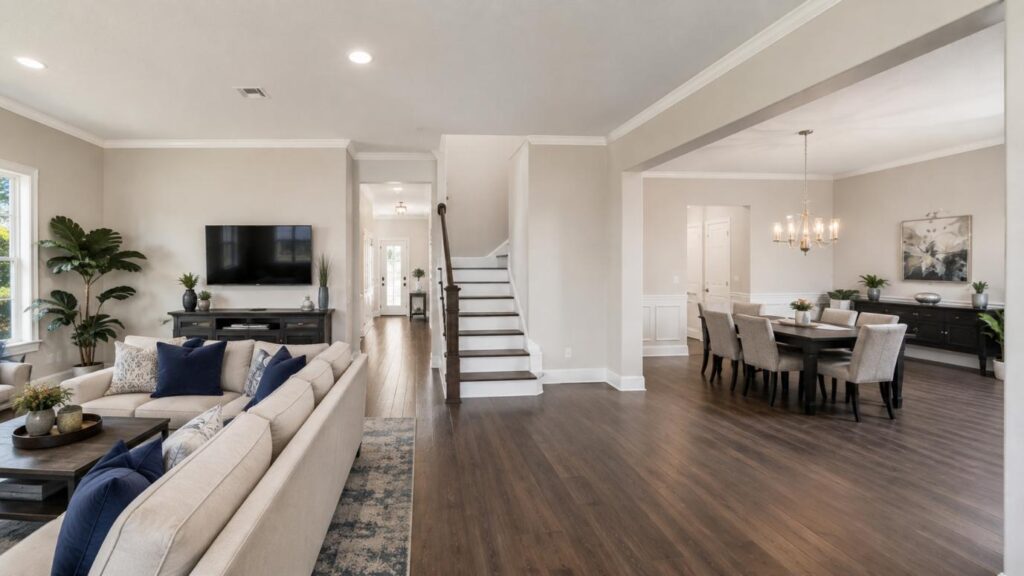 freshly painted open plan living area Orlando Florida