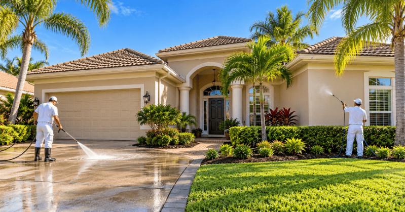 Pressure washing vs soft washing on an Orlando home