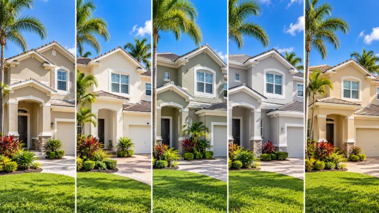 exterior paint color options Orlando Florida stucco homes comparison